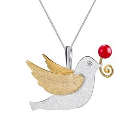 925-Sterling-Silver-Creative-Flying-Pigeon-with
