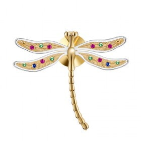 925-Sterling-Sliver-Multicolor-Zirconia-Beautiful-Dragonfly