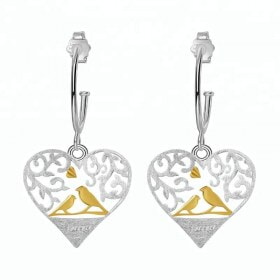 Custom-Bird-in-Love-Heart-Silver-earring