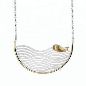Custom-Creative-Swimming-Fish-925-silver-necklace