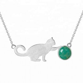 Custom-Silver-design-Natural-Stone-wolf-necklace