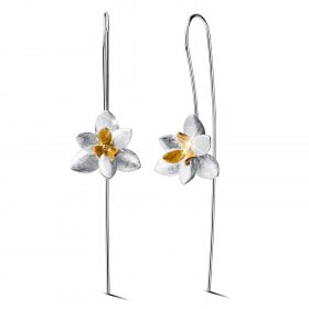 Cute-Blooming-Flower-Drop-sterling-silver-earring