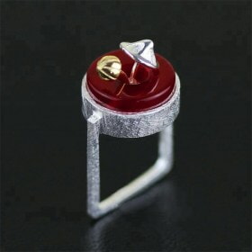 Cute-Mushroom-Square-Silver-red-coral-ring42