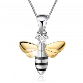 Delicate-design-Handmade-fine-silver-bee-pendant