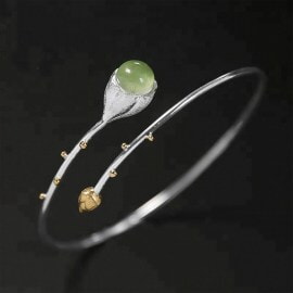 Design-Jewelry-Elegant-Lotus-Buds-gemstone-bangle