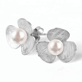 Fashion-Silver-Clover-Flower-Natural-pearl-jewelry