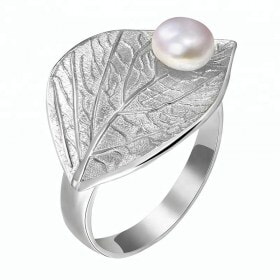 Handmade-Designer-Silver-Leaf-Natural-Pearl-Ring