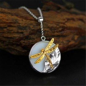 Handmade-Dragonfly-and-Leaf-silver-angel-jewelry