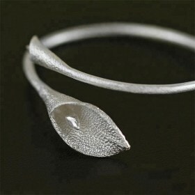Handmade-Flower-Design-925-silver-cuff-bangle