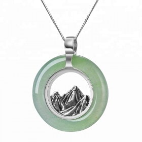 Handmade-Pure-silver-Mountain-design-jade-pendant