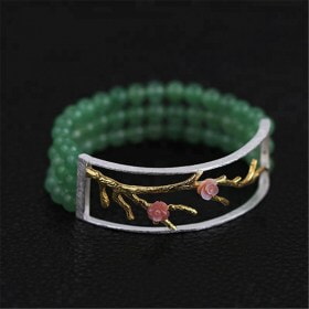 Handmade-Vintage-Plum-Blossom-charm-bracelet
