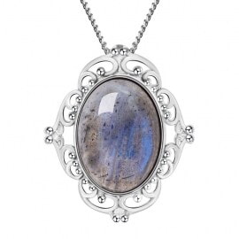 Handmade-silver-Vintage-Natural-moonstone-pendant