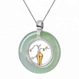 Oriental-Element-Silver-Flower-Vase-stone-pendant