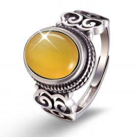 Original-Silver-Natural-Chalcedony-gem-stone-ring