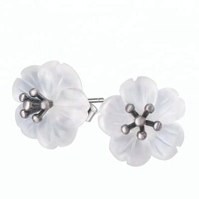 Original-design-Silver-Flower-Stud-earring-crystal