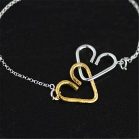 Romantic-Heart-To-Heart-silver-fashion-bracelet