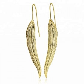 Silver-Long-Leaf-golden-earring-designs-for