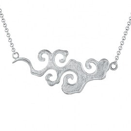 Trendy-Style-Sunset-Clouds-Pendant-Necklace-Silver