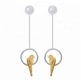 Unique-Elegant-Parrot-Drop-925-silver-earring