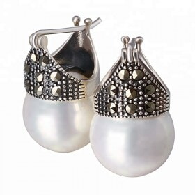 Vintage-Fashion-Fine-925-Jewelry-Drop-pearl