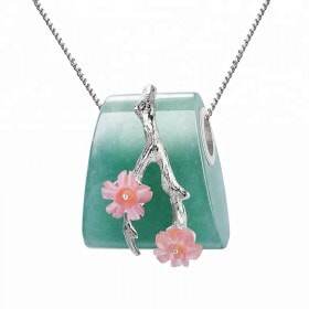 Vintage-Silver-Plum-Flower-Natural-jadeite-pendant